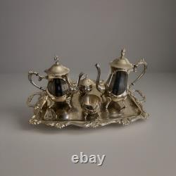 Vintage Silverplated 5 Piece Coffee/Tea Set Pre-owned, Towle, with tray. L New