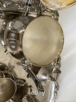 Vintage Silverplated 5 Piece Coffee/Tea Set Pre-owned, Towle, with tray. L New