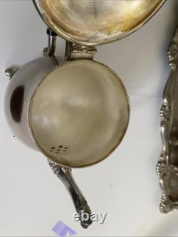 Vintage Silverplated 5 Piece Coffee/Tea Set Pre-owned, Towle, with tray. L New