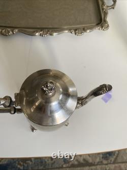Vintage Silverplated 5 Piece Coffee/Tea Set Pre-owned, Towle, with tray. L New