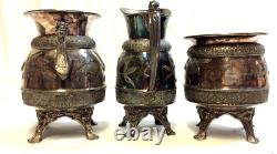 Vintage Six (6) Piece MERIDIAN Quadruple Silver Plate Coffee/Tea Service Set
