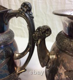 Vintage Six (6) Piece MERIDIAN Quadruple Silver Plate Coffee/Tea Service Set