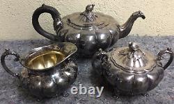 Vintage Tea Set Community Silver Plate Melon Canada 0201/0202/0203