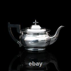 Vintage Tea Set, English, Silver Plate, Teapot, Dish, Pouring Jug, Art Deco