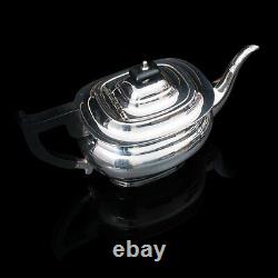 Vintage Tea Set, English, Silver Plate, Teapot, Dish, Pouring Jug, Art Deco