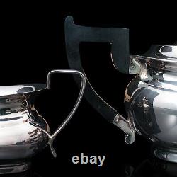 Vintage Tea Set, English, Silver Plate, Teapot, Dish, Pouring Jug, Art Deco