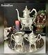 Vintage Tea Set Silver Plated Tea Coffee Service Set Butlers Tray 4 Pc Set
