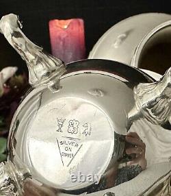 Vintage Tea Set Silver Plated Tea Coffee Service Set Butlers Tray 4 Pc Set