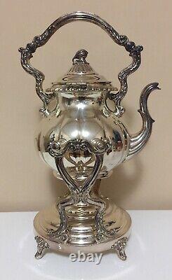 Vintage Tea Set Silverplate Melon Shape English Silver Mfg Company USA Heavy