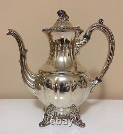 Vintage Tea Set Silverplate Melon Shape English Silver Mfg Company USA Heavy