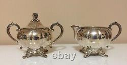 Vintage Tea Set Silverplate Melon Shape English Silver Mfg Company USA Heavy