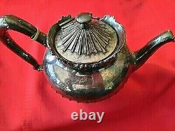 Vintage Tea Set Teapot / Coffee 6 Piece Reed & Barton Silver Plate 3490 Gilt