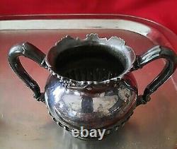 Vintage Tea Set Teapot / Coffee 6 Piece Reed & Barton Silver Plate 3490 Gilt