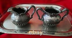 Vintage Tea Set Teapot / Coffee 6 Piece Reed & Barton Silver Plate 3490 Gilt