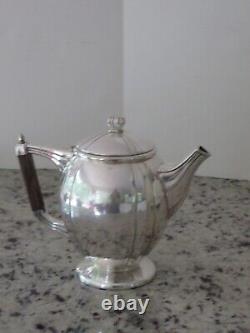 Vintage Tea and Coffee Service 4 Pieces Silver Plate with Tray Mid-Century