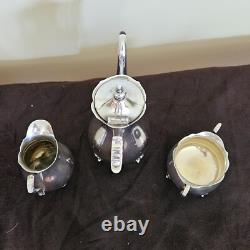 Vintage Three-piece silver-plated tea set made by the Colonial Silver Company