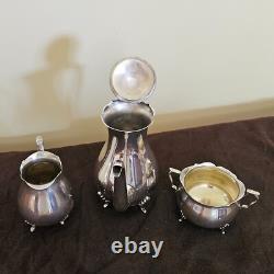 Vintage Three-piece silver-plated tea set made by the Colonial Silver Company