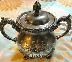 Vintage Toronto Silver Plate Company Tea Set #516 ORNATEOriginal Petina 3 COUNT