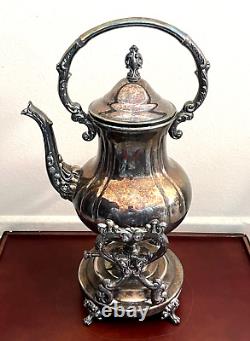 Vintage Towle Silverplate Tilting Coffee Pot Tea Kettle with Stand and Burner