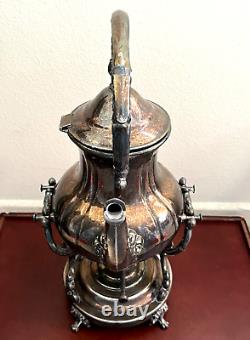 Vintage Towle Silverplate Tilting Coffee Pot Tea Kettle with Stand and Burner