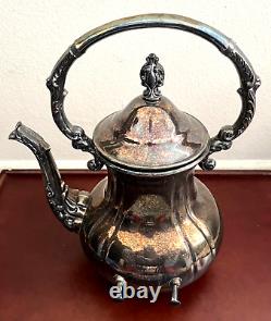 Vintage Towle Silverplate Tilting Coffee Pot Tea Kettle with Stand and Burner