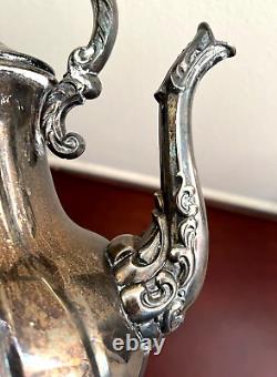 Vintage Towle Silverplate Tilting Coffee Pot Tea Kettle with Stand and Burner