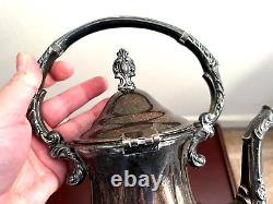 Vintage Towle Silverplate Tilting Coffee Pot Tea Kettle with Stand and Burner