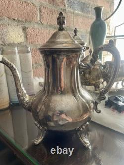 Vintage Victorian Coffee Tea set International Silver Co Wedding Antique Large