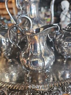 Vintage Victorian Ornate Silver Plated 5 Piece Tea Coffee Set