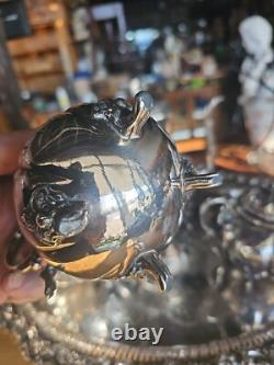 Vintage Victorian Ornate Silver Plated 5 Piece Tea Coffee Set