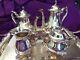 Vintage Webster Wilcox Int'l Silver Co Silverplate Coffee & Tea Pot Joanne 5pcs