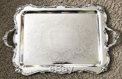 Vintage WILCOX Silver ROCHELLE Pattern Silverplate TEA SET LARGE Serving TRAY