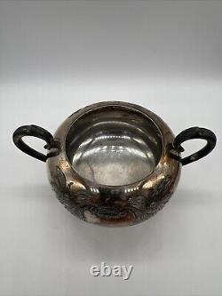 Vintage WM A. Rogers Silver Tea Set Of 4 Antique Silver Plate Silverware