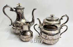 Vintage Walker & Hall Silver Plate 4-Piece Tea Set 3053