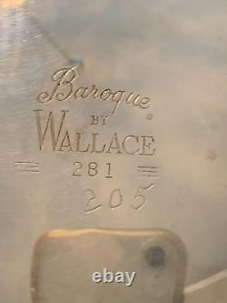 Vintage Wallace Baroque Silverplate Coffee Tea Cream Sugar Tray Serving Set
