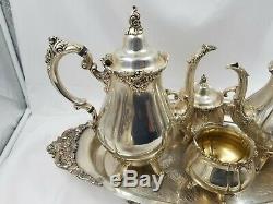 Vintage Wallace Baroque Silverplate Coffee & Tea Set