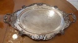 Vintage Wallace Christopher Wren Silver Plated Waiter Tea Service Footed Tray