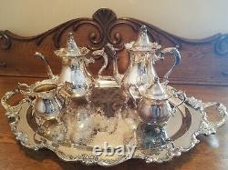 Vintage Wallace Royal Rose Large Waiter Tea Set Tray with Serving Pieces