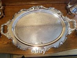 Vintage Wallace Royal Rose Large Waiter Tea Set Tray with Serving Pieces
