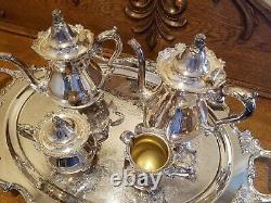 Vintage Wallace Royal Rose Large Waiter Tea Set Tray with Serving Pieces