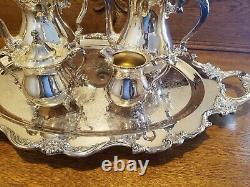 Vintage Wallace Royal Rose Large Waiter Tea Set Tray with Serving Pieces