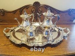 Vintage Wallace Royal Rose Large Waiter Tea Set Tray with Serving Pieces