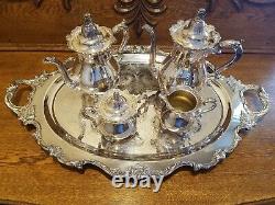 Vintage Wallace Royal Rose Large Waiter Tea Set Tray with Serving Pieces