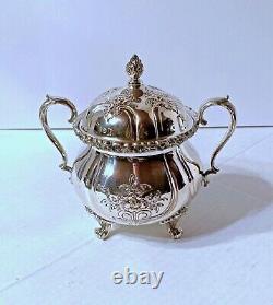 Vintage Wilcox International DU BARRY Chased Engraved Silver Tea & Coffee Set