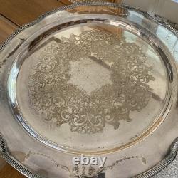 Vintage Wilcox International Embossed Lady Mary 3x Silver Plate Tea Coffee Set