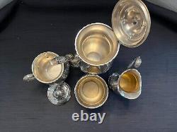Vintage Wilcox International Silver Co Embossed Lady Mary 5 PC Tea Set