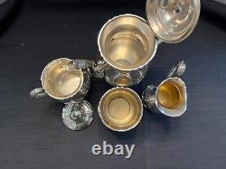 Vintage Wilcox International Silver Co Embossed Lady Mary 5 PC Tea Set