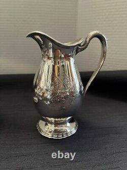 Vintage Wilcox International Silver Co Embossed Lady Mary 5 PC Tea Set