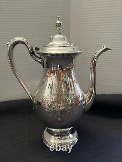 Vintage Wilcox International Silver Co Embossed Lady Mary 5 PC Tea Set