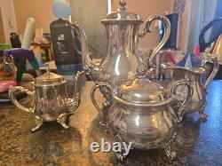 Vintage Wilcox International Silver Company 4 Piece Tea set. (Silver Plate)